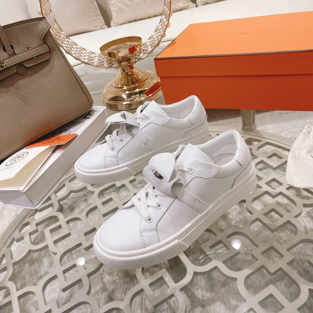 👟👟Ex-factory price👟👟Ex-factory price 480👟👟 HERMES The latest Kelly buckle white sneakers! The highest version on the market! Purchasing level quality! Size: Female: 35-40,